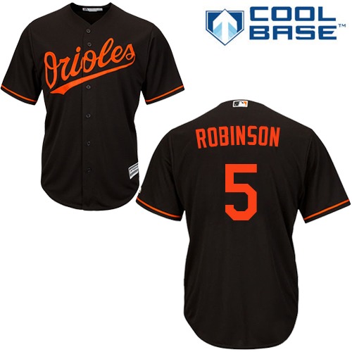 Orioles #5 Brooks Robinson Black Cool Base Stitched Youth MLB Jersey